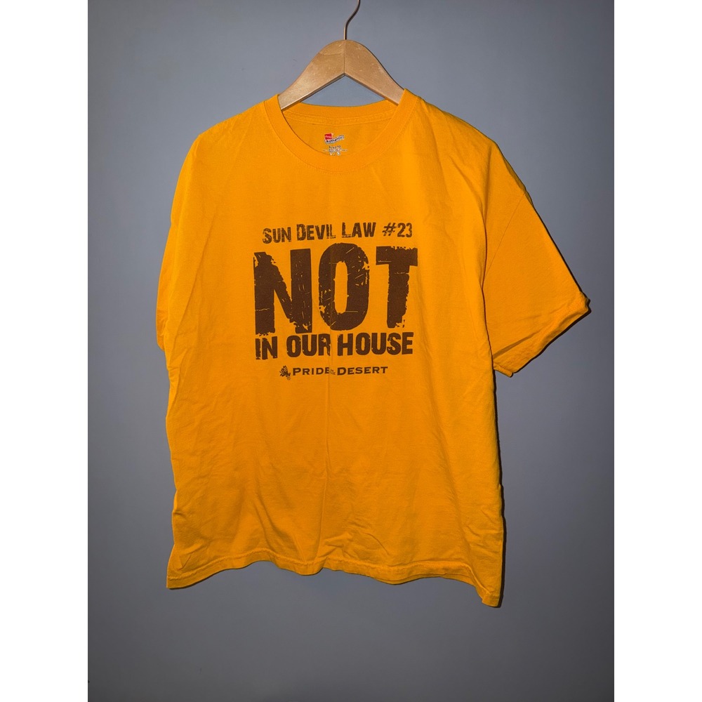 Hanes Authentic ASU Sun Devils Not In Our House Sparky‎ T-Shirt Gold XL